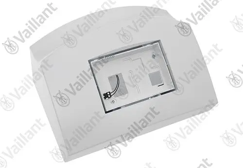 Vaillant Gehäuse mit transparentem Sichtfenster, geeignet für Regler, in neutraler Farbgestaltung.